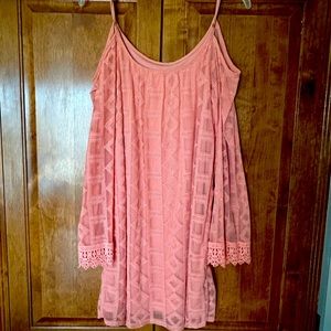 5/$25  Pink detailed eye-let spring or summer dress